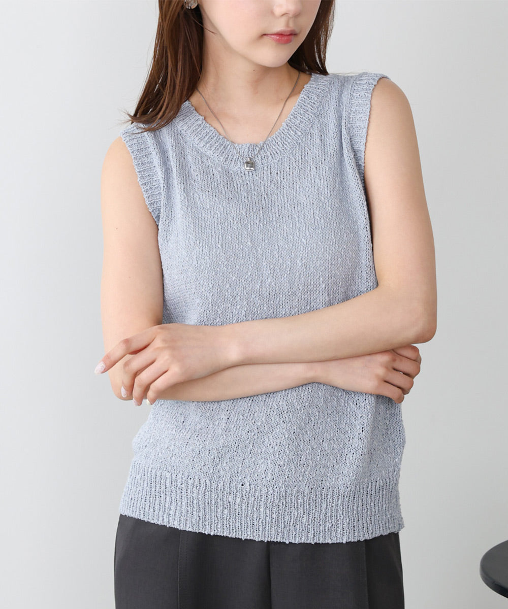 ニュアンス編みサマーニットベスト