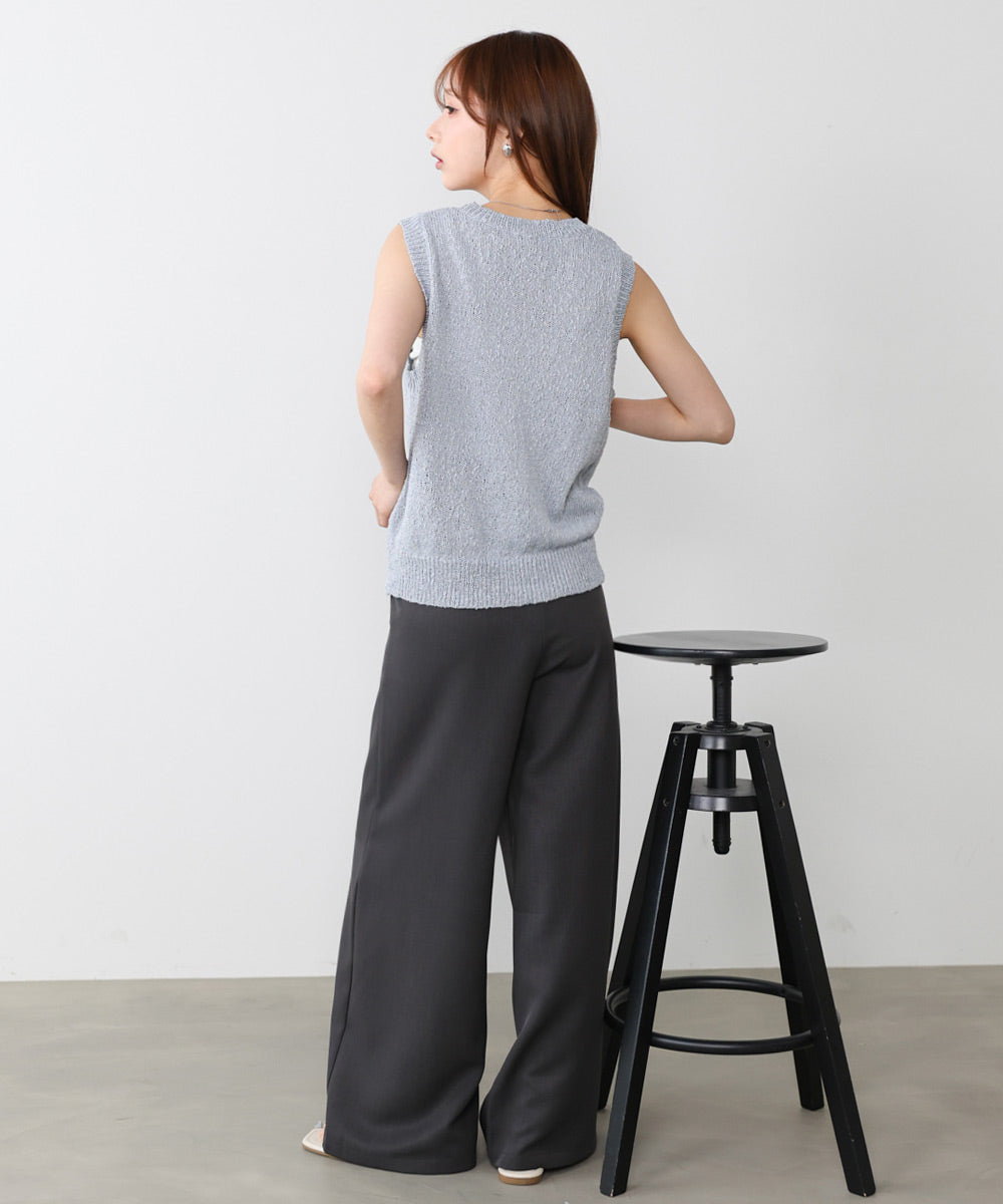 ニュアンス編みサマーニットベスト