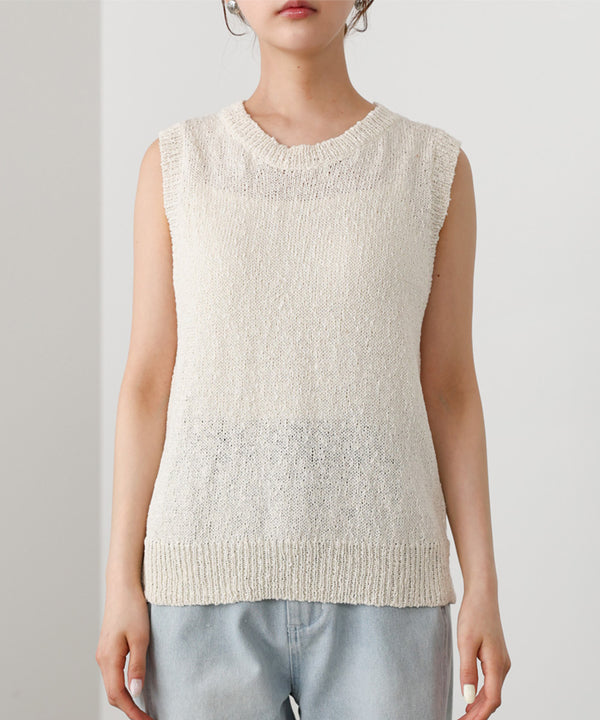 ニュアンス編みサマーニットベスト