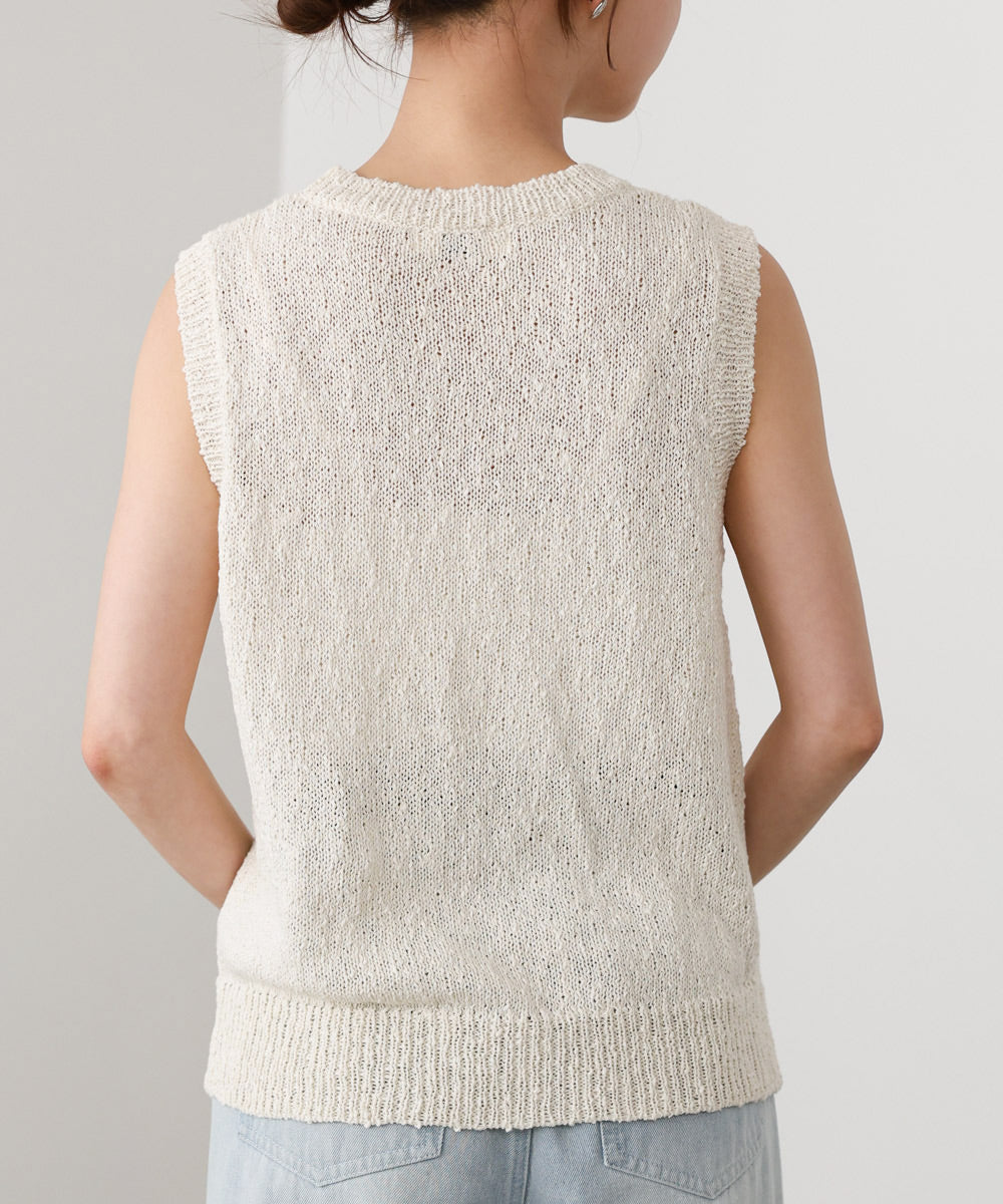 ニュアンス編みサマーニットベスト