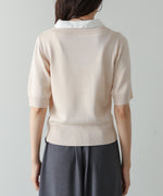 シャツレイヤードライクニットトップス