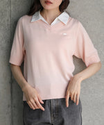 シャツレイヤードライクニットトップス