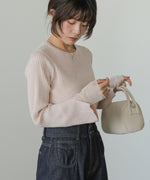 ◆発売前◆【クルーネック】チュールレイヤードリブニットトップス[9/10発売]