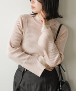 ◆発売前◆【ハイネック】チュールレイヤードリブニットトップス[9/10発売]