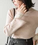 ◆発売前◆【ハイネック】チュールレイヤードリブニットトップス[9/10発売]