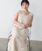 【選べるサイズ展開】ロムバスクロシェロングワンピース