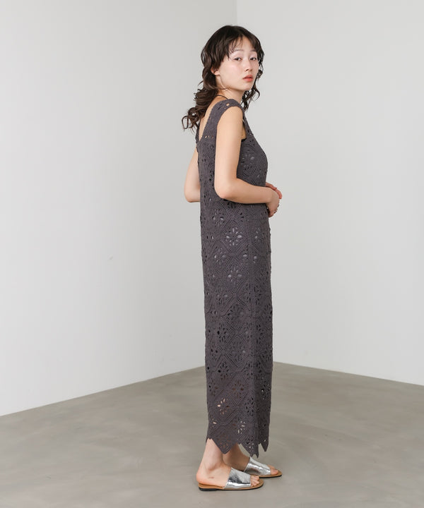 【選べるサイズ展開】ロムバスクロシェロングワンピース