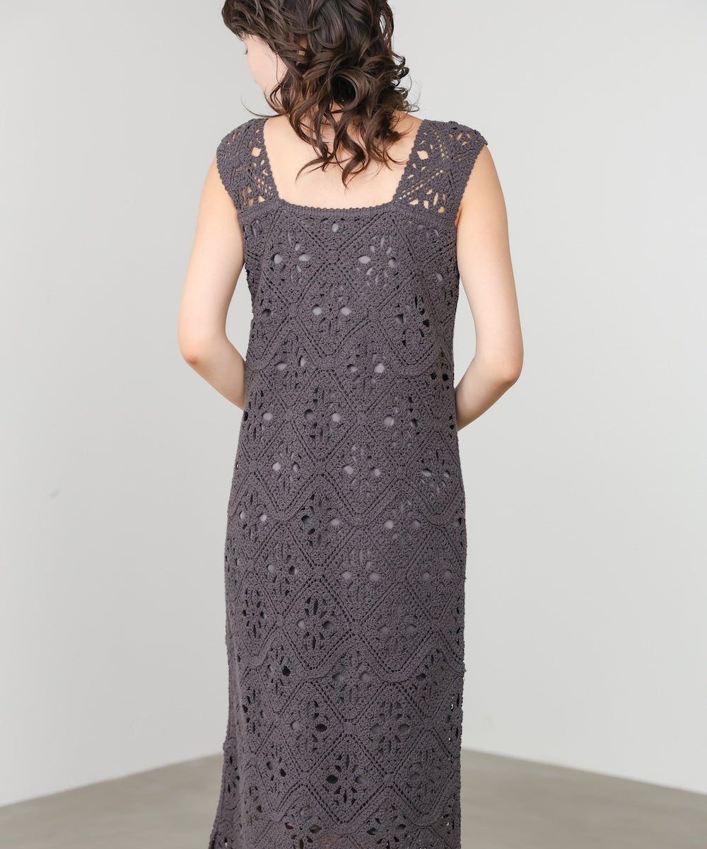 【選べるサイズ展開】ロムバスクロシェロングワンピース