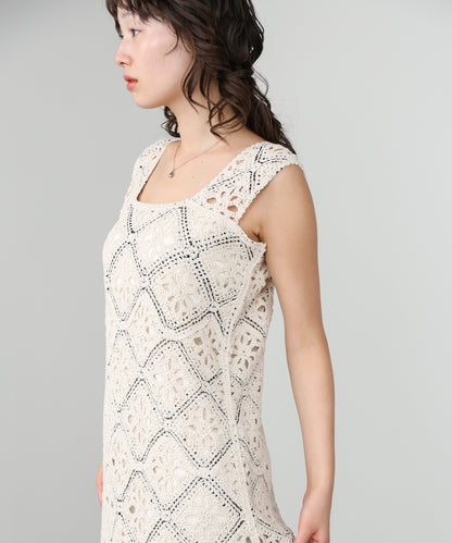 【選べるサイズ展開】ロムバスクロシェロングワンピース