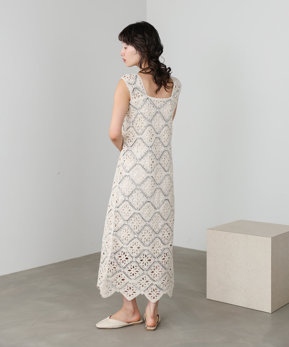 【選べるサイズ展開】ロムバスクロシェロングワンピース