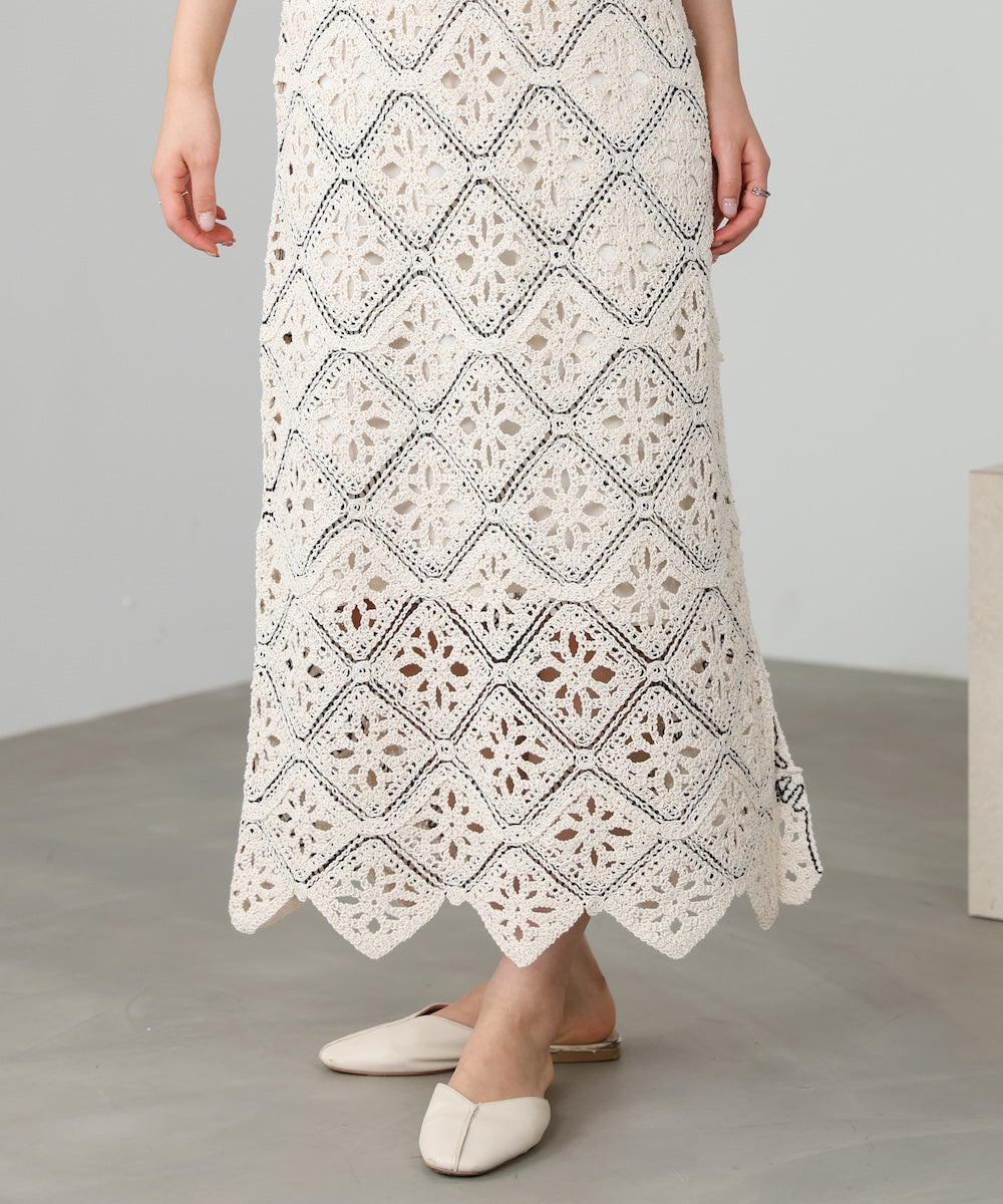 【選べるサイズ展開】ロムバスクロシェロングワンピース