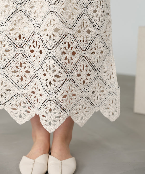 【選べるサイズ展開】ロムバスクロシェロングワンピース