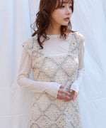 【選べるサイズ展開】ロムバスクロシェロングワンピース