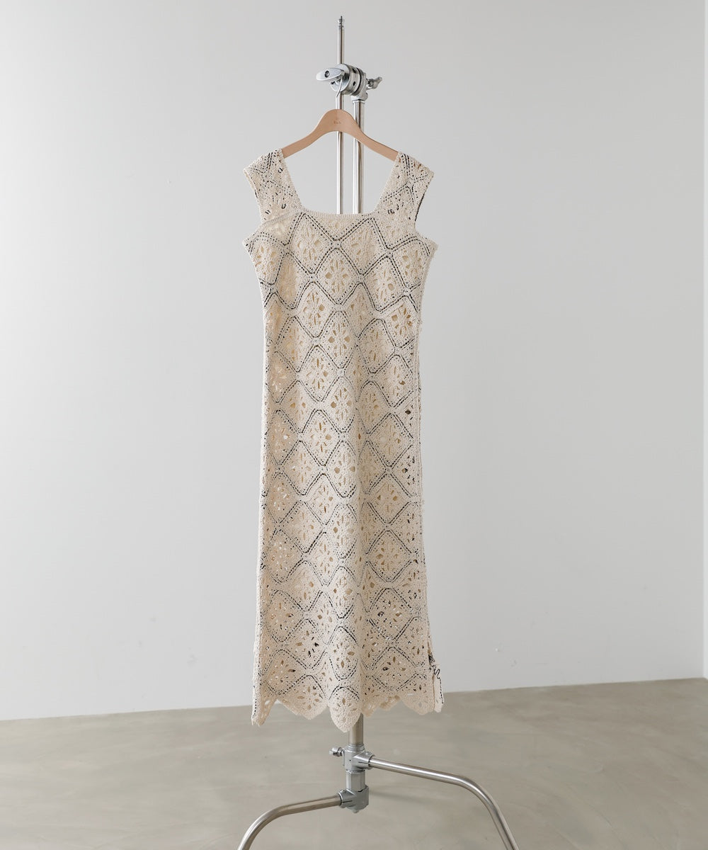 【選べるサイズ展開】ロムバスクロシェロングワンピース