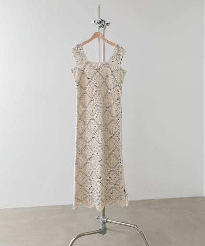 【選べるサイズ展開】ロムバスクロシェロングワンピース