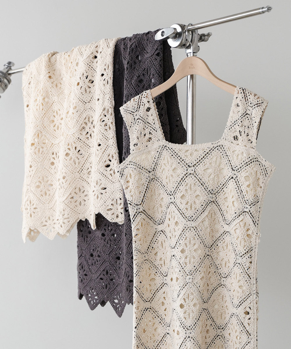 【選べるサイズ展開】ロムバスクロシェロングワンピース