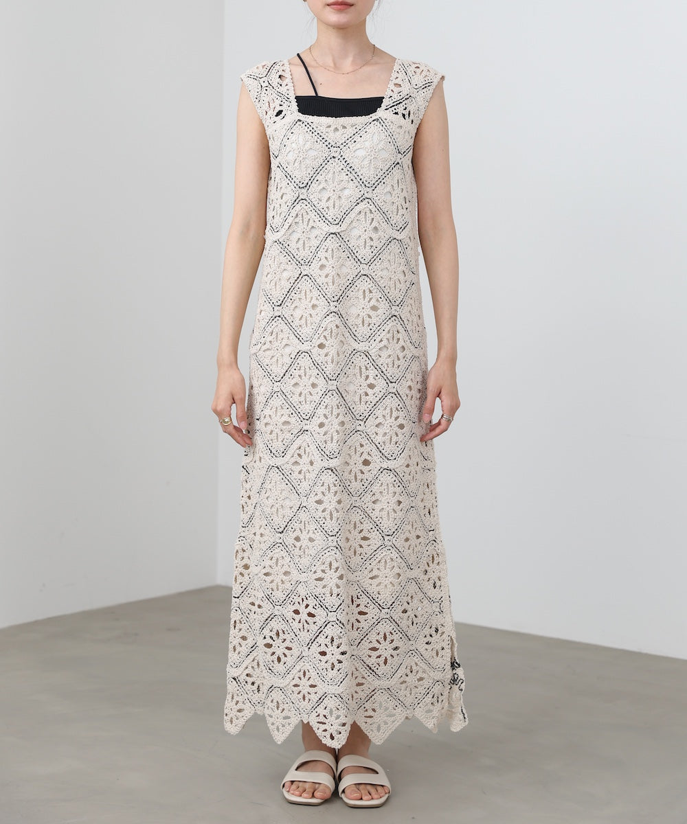 【選べるサイズ展開】ロムバスクロシェロングワンピース