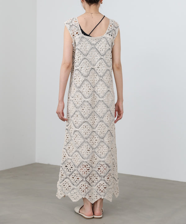 【選べるサイズ展開】ロムバスクロシェロングワンピース