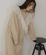 【S・Mサイズ展開】アシンメトリーフリルニットワンピース