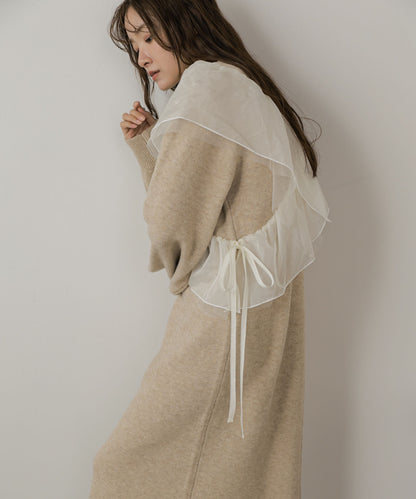 【S・Mサイズ展開】アシンメトリーフリルニットワンピース