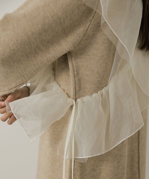 【S・Mサイズ展開】アシンメトリーフリルニットワンピース