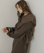 【S・Mサイズ展開】アシンメトリーフリルニットワンピース