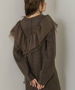 【S・Mサイズ展開】アシンメトリーフリルニットワンピース