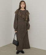 【S・Mサイズ展開】アシンメトリーフリルニットワンピース