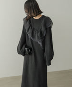 【S・Mサイズ展開】アシンメトリーフリルニットワンピース