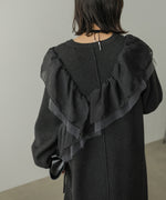 【S・Mサイズ展開】アシンメトリーフリルニットワンピース
