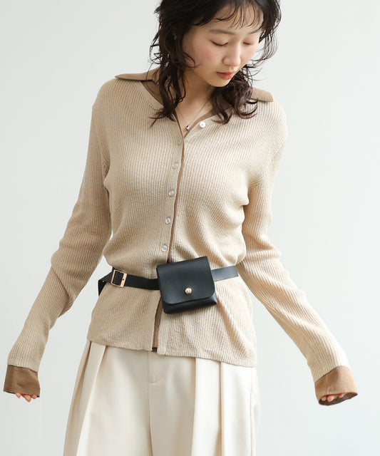 レイヤードライクニットカーディガン