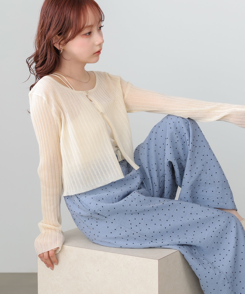 ラメニットショートカーデ