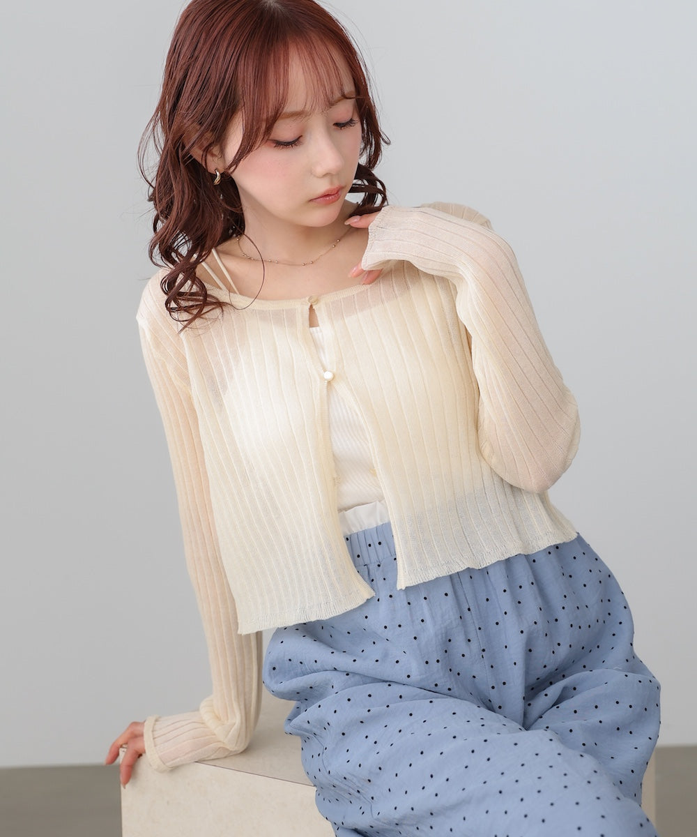 ラメニットショートカーデ