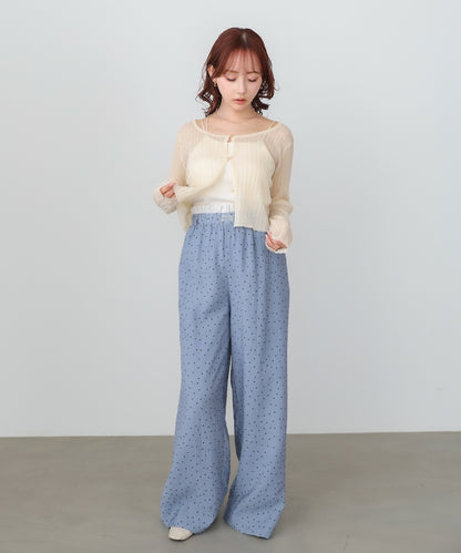 ラメニットショートカーデ