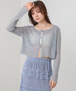 ラメニットショートカーデ