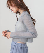 ラメニットショートカーデ