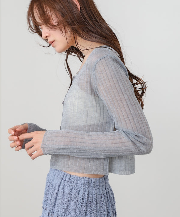 ラメニットショートカーデ