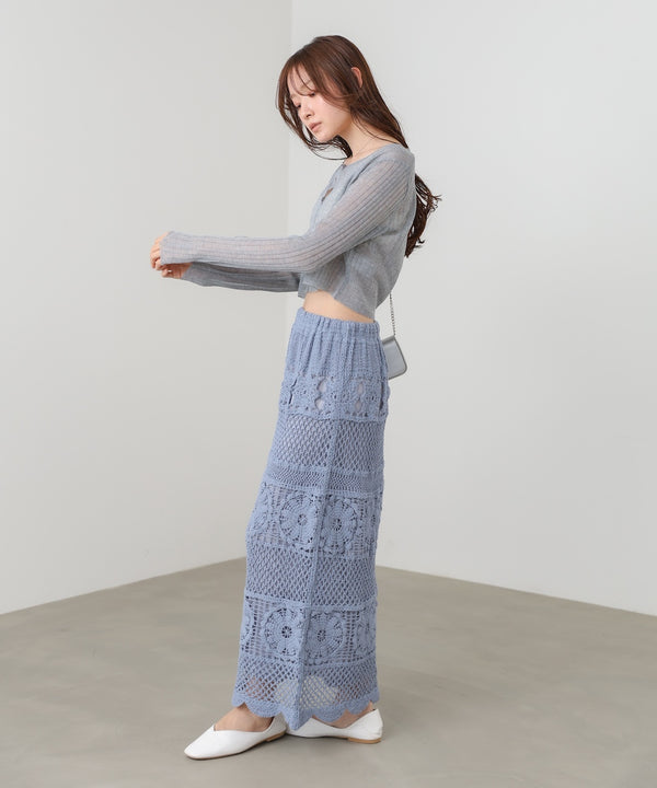 ラメニットショートカーデ