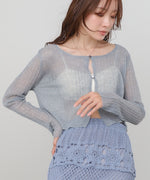 ラメニットショートカーデ