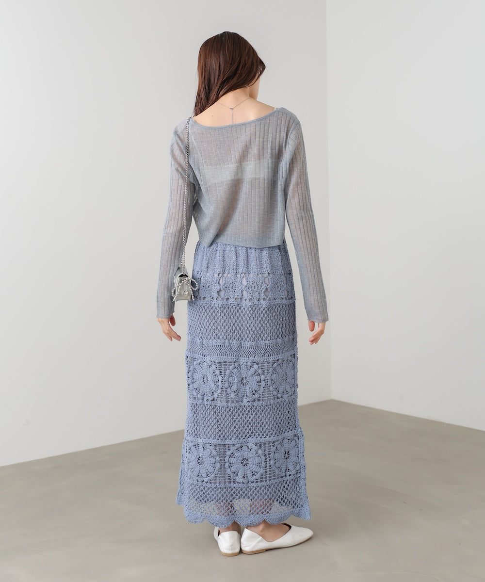 ラメニットショートカーデ