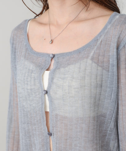 ラメニットショートカーデ