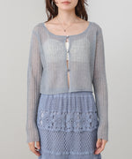 ラメニットショートカーデ