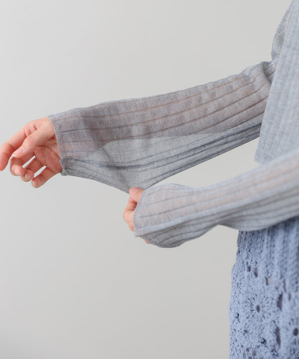 ラメニットショートカーデ