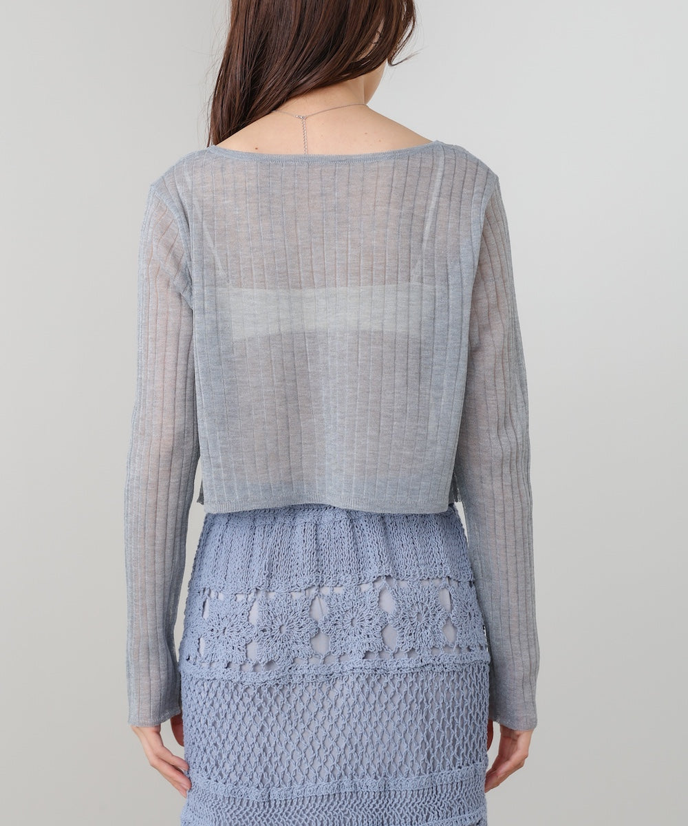 ラメニットショートカーデ