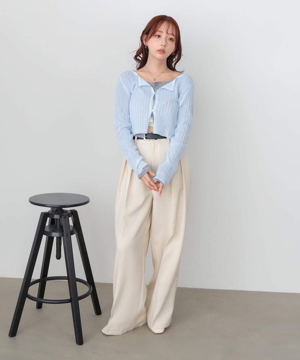 ラメニットショートカーデ