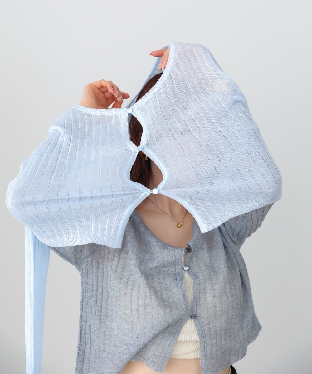 ラメニットショートカーデ