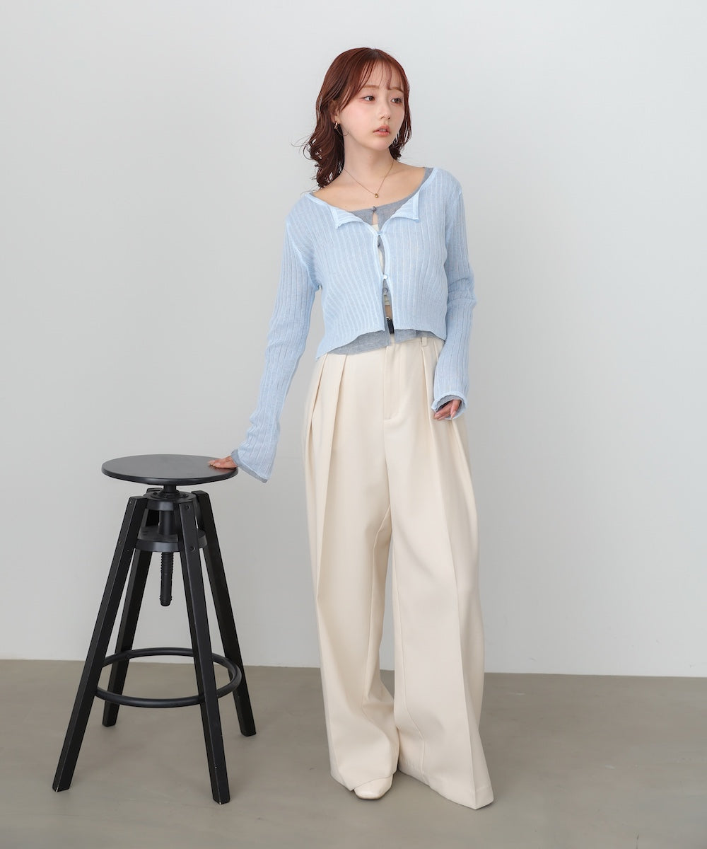 ラメニットショートカーデ