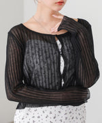 ラメニットショートカーデ