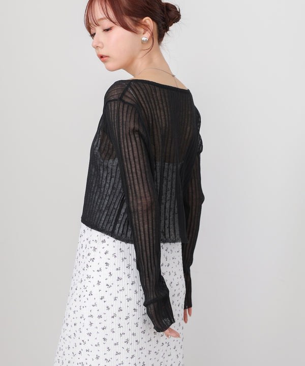 ラメニットショートカーデ