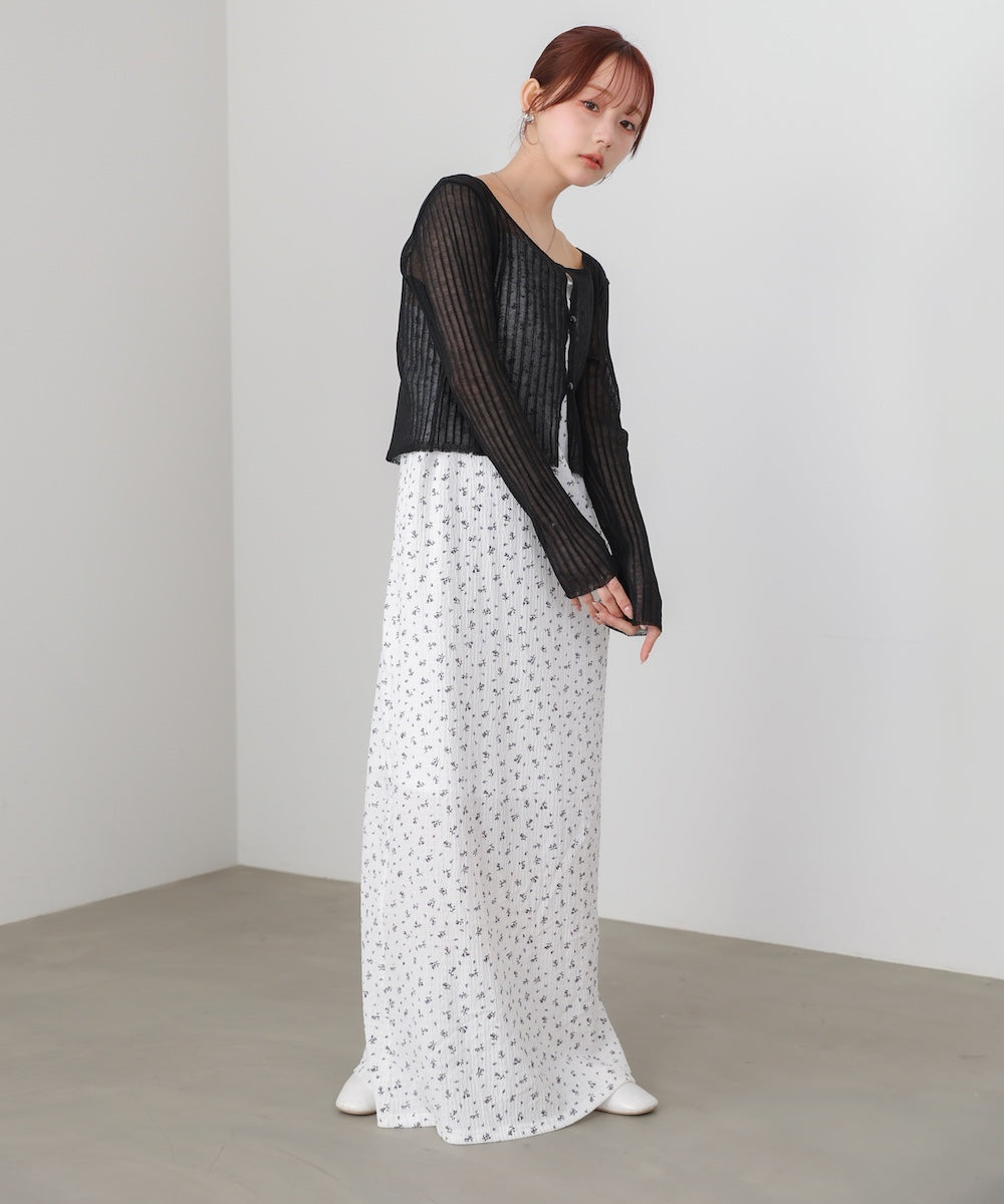 ラメニットショートカーデ